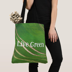 Bolso De Tela Campos verdes