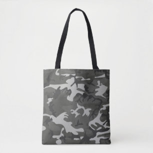 Bolso De Tela Camuflaje abstracto gris moderno