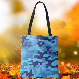 Bolso De Tela Camuflaje azul