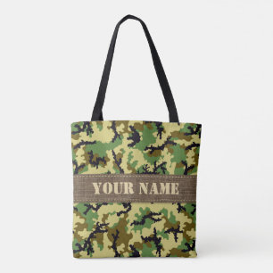 Bolso De Tela Camuflaje de bosque