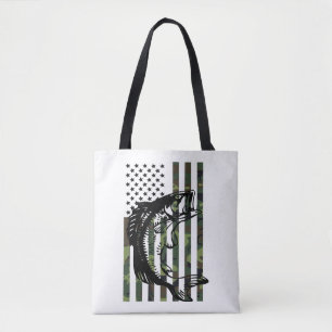 Bolso De Tela Camuflaje de camiseta de pesca Bandera de Estados 
