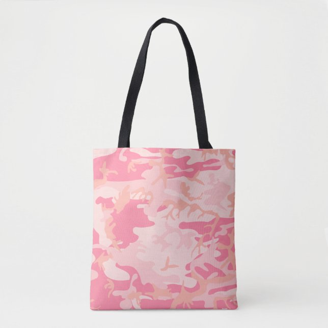 Bolso De Tela Camuflaje de camo rosa oscuro y rosa claro (Anverso)