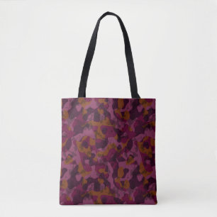 Bolso De Tela Camuflaje de frambuesa, mora, marrón y nuez moscad