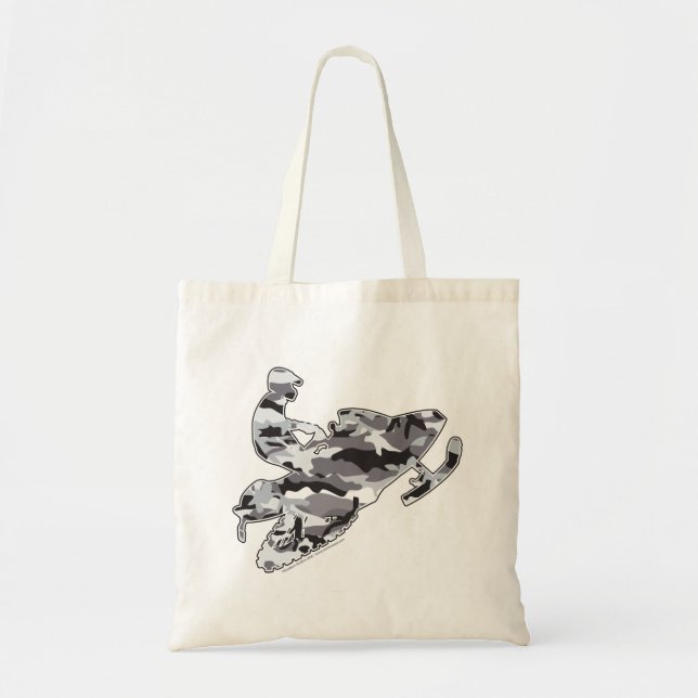 Bolso De Tela Camuflaje Gray Snowmobile (Frente)