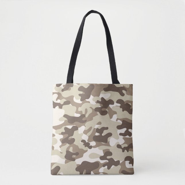 Bolso De Tela Camuflaje marrón Tote Bag (Anverso)