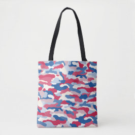 Bolso De Tela Camuflaje rojo blanco y azul