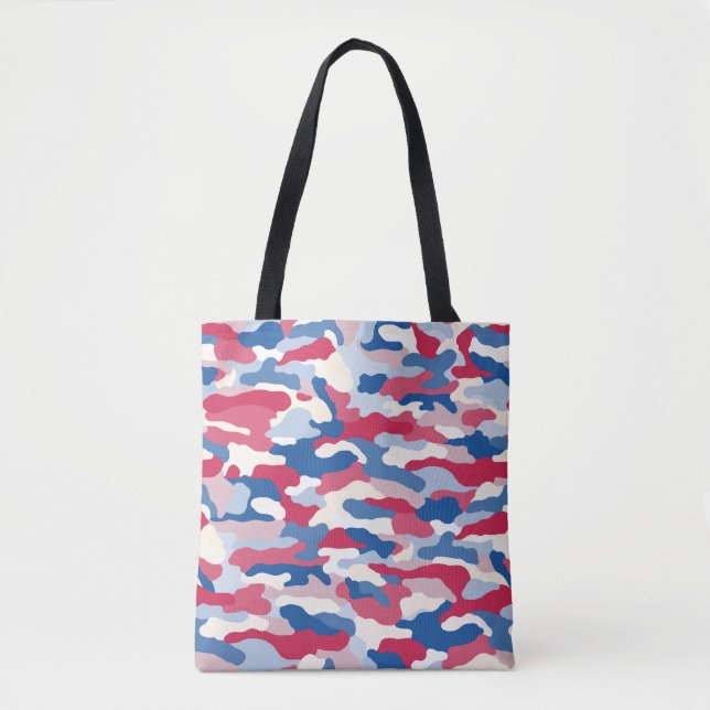 Bolso De Tela Camuflaje rojo blanco y azul (Anverso)