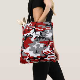 Bolso De Tela Camuflaje rojo y gris, ejército