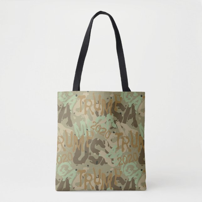 Bolso De Tela Camuflaje TRUMP MAGA 2020 (sutil) (Anverso)