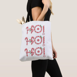 Bolso De Tela Caña de Caramelo ¡Ja! ¡Ja! ¡Ja! Lindo Navidad