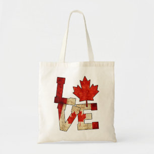 Bolso De Tela Canadá Amor la hoja de arce Bandera Patriótica Can