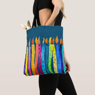Bolso De Tela Canales de cumpleaños de color agua