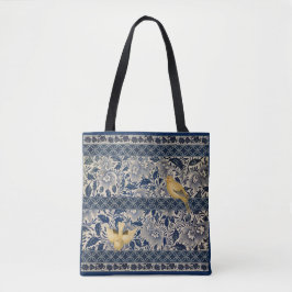 Bolso De Tela Canarias de diseño de Chinoiserie azul