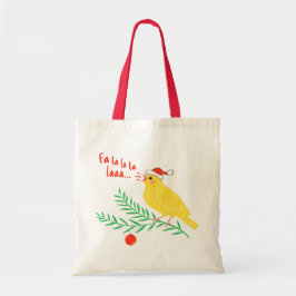 Bolso De Tela Canario Cantante de Navidad