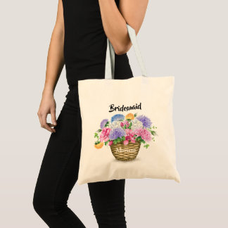 Bolso De Tela Canasta floral de acuarela para la fiesta de bodas