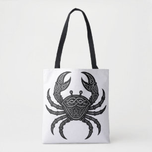Bolso De Tela Cáncer — Cangrejo del Zodiaco con Tinta Embrujada