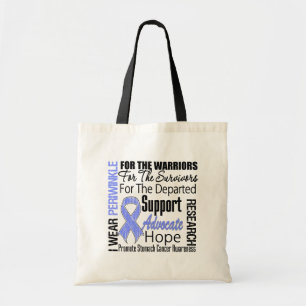 Bolso De Tela Cáncer de Estómago Yo Uso Cinta Periwinkle TRIBUTE