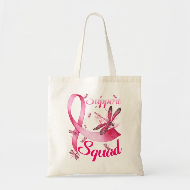 Bolso De Tela Cáncer de mama de Cinta Rosa Hippie Dragonfly (Frente)