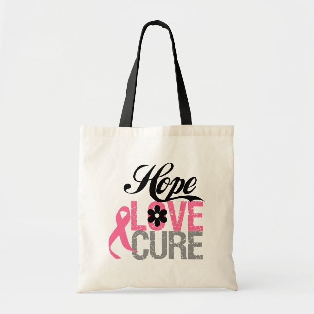 Bolso De Tela Cáncer de mama ESPERANZA AMAR Regalos CURE (Frente)