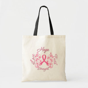 Bolso De Tela Cáncer de pecho de la fuerza del amor de la fe de