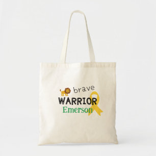Bolso De Tela cáncer infantil.guerrero valiente.Totes Personaliz