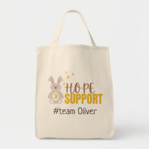 Bolso De Tela cáncer infantil. Nombre del equipo personalizado.