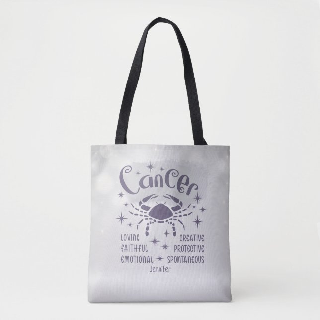 Bolso De Tela Cáncer moderno Horóscopo Zodiaco personalizado (Anverso)