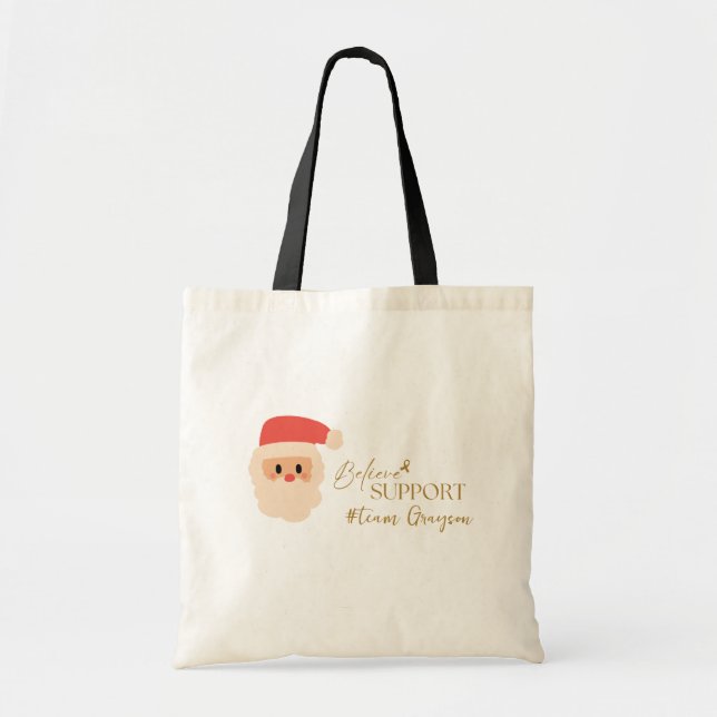 Bolso De Tela cáncer. Navidades Personalizado #nombre de equipo  (Frente)