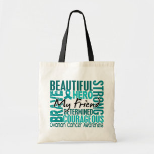 Bolso De Tela Cáncer ovárico del amigo cuadrado del tributo