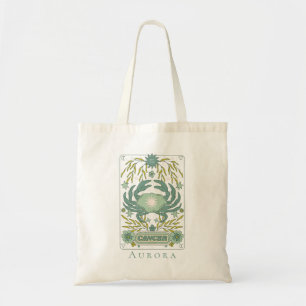 Bolso De Tela Cáncer retro Groovy Astrología del horóscopo Verde