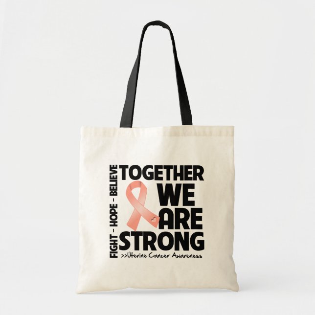 Bolso De Tela Cáncer Uterino Juntos Somos Fuertes (Frente)