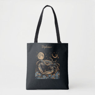 Bolso De Tela Cáncer Zodiac Cangrejo Horóscopo Rótulo Tote Bag