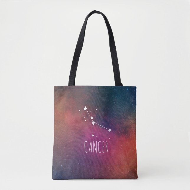 Bolso De Tela Cáncer Zodiaco Galaxia (Anverso)