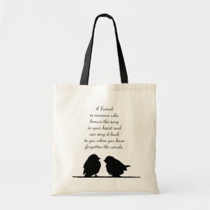 Bolso De Tela Canción de la cita de tu amigo en tu corazón y páj