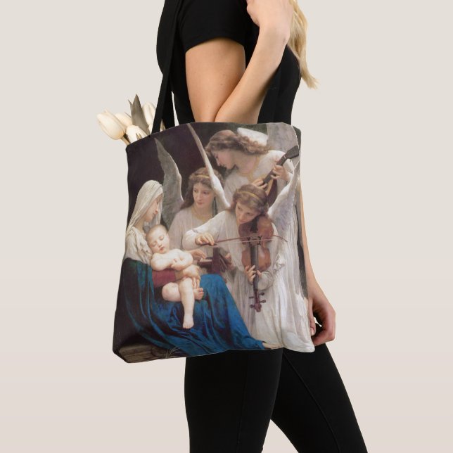 Bolso De Tela Canción de los ángeles (1881) de Bouguereau (Detalle)