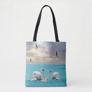 Bolso De Tela Canción Del Cisne Blanco,