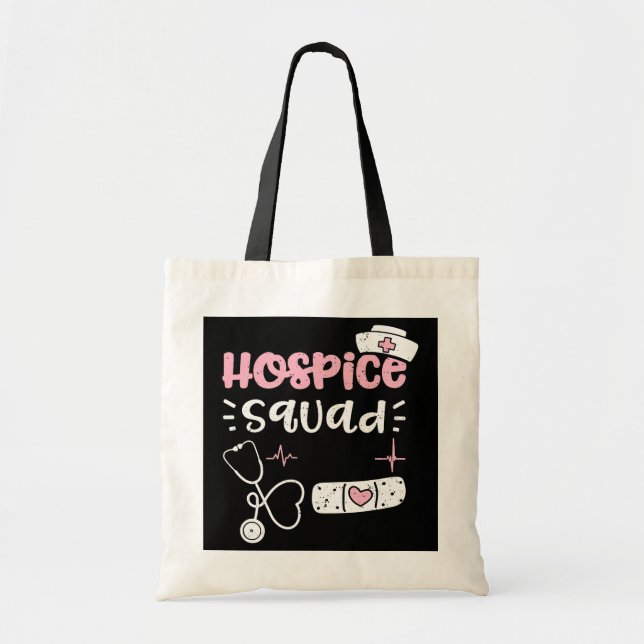 Bolso De Tela Canciones de Enfermeras de Hospice Hospice Squad (Frente)