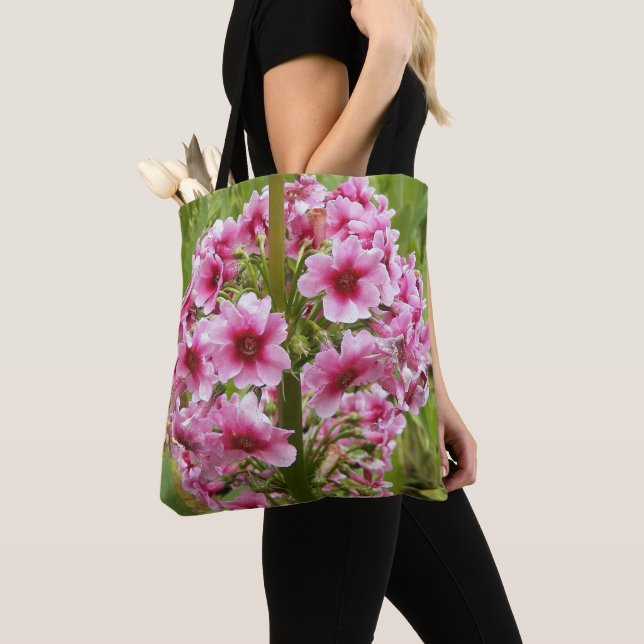 Bolso De Tela Candelabra rosa Primula Floral (Detalle)
