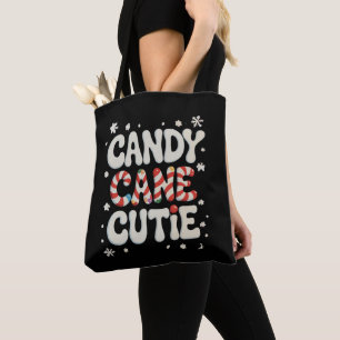 Bolso De Tela Candy Cane Cutie Copos de Nieve Xmas Navidad Fiest