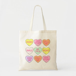 Bolso De Tela Candy Conversation Hearts El día de San Valentín S