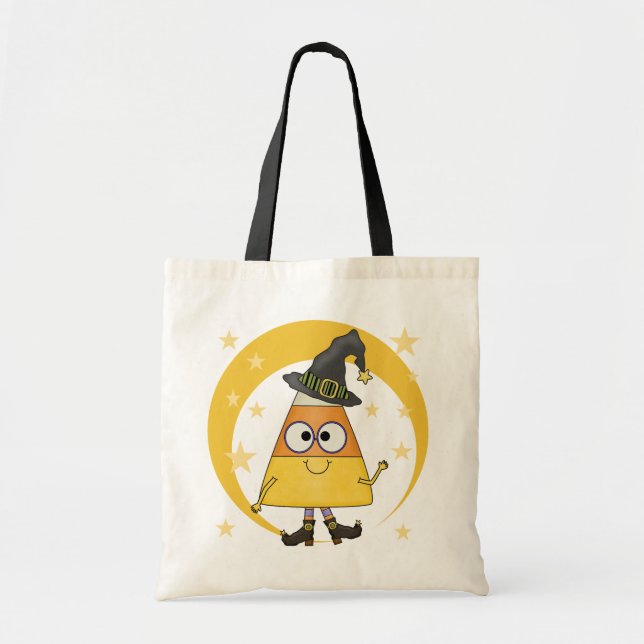 Bolso De Tela Candy Corn Witch Halloween (Frente)