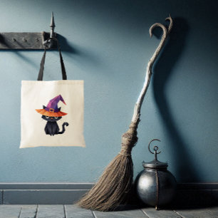 Bolso De Tela Candy Tote Bag, Gorra de gato con bruja