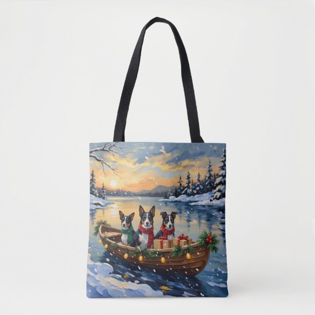 Bolso De Tela Cane Corso Navidad Barco Fiesta (Anverso)
