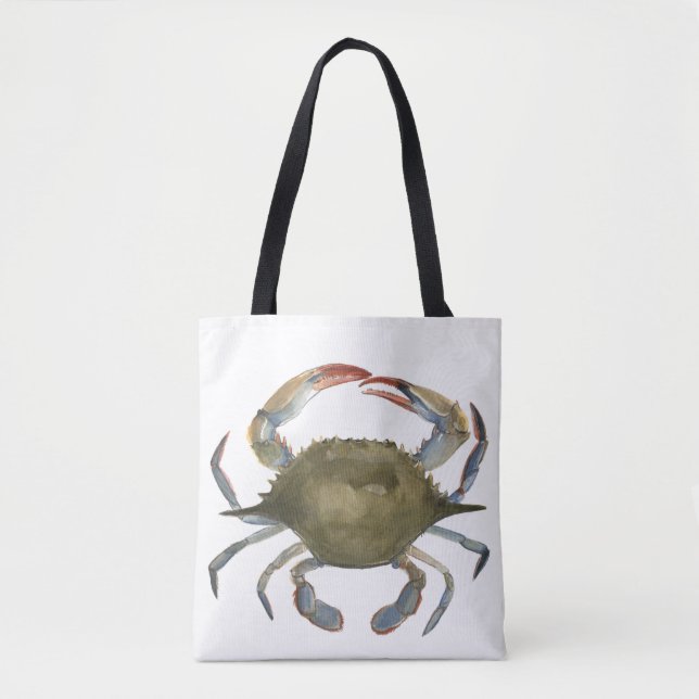 Bolso De Tela Cangrejo acuarela - Gris (Anverso)