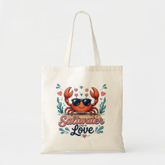 Bolso De Tela Cangrejo Amante del Océano Amor de Agua Salada
