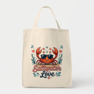 Bolso De Tela Cangrejo Amante del Océano de Agua Salada