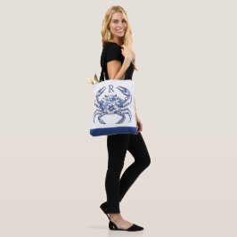 Bolso De Tela Cangrejo Azul Monograma Náutico Costero
