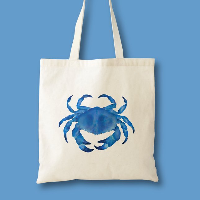 Bolso De Tela Cangrejo costero azul (Blue crab tote bag)