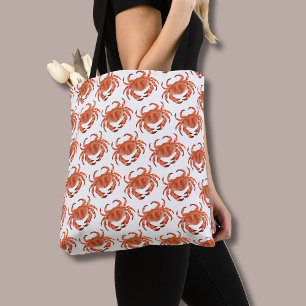 Bolso De Tela Cangrejo Crustáceo Patrón Costero