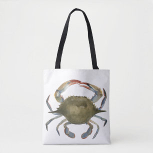 Bolso De Tela Cangrejo de la acuarela - gris